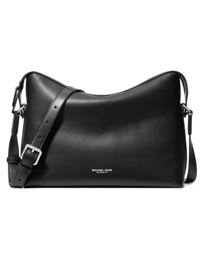 Michael Kors Nicholas medium pebbled leather crossbody messenger bag - Schwarz Schwarz