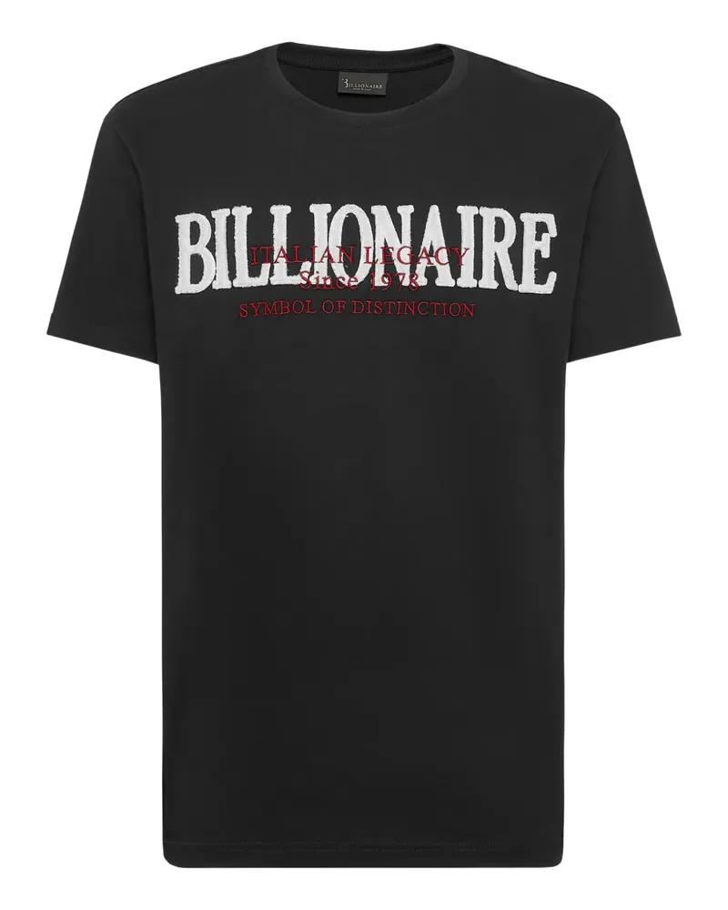 Billionaire T-Shirt mit Logo-Print - Schwarz Schwarz