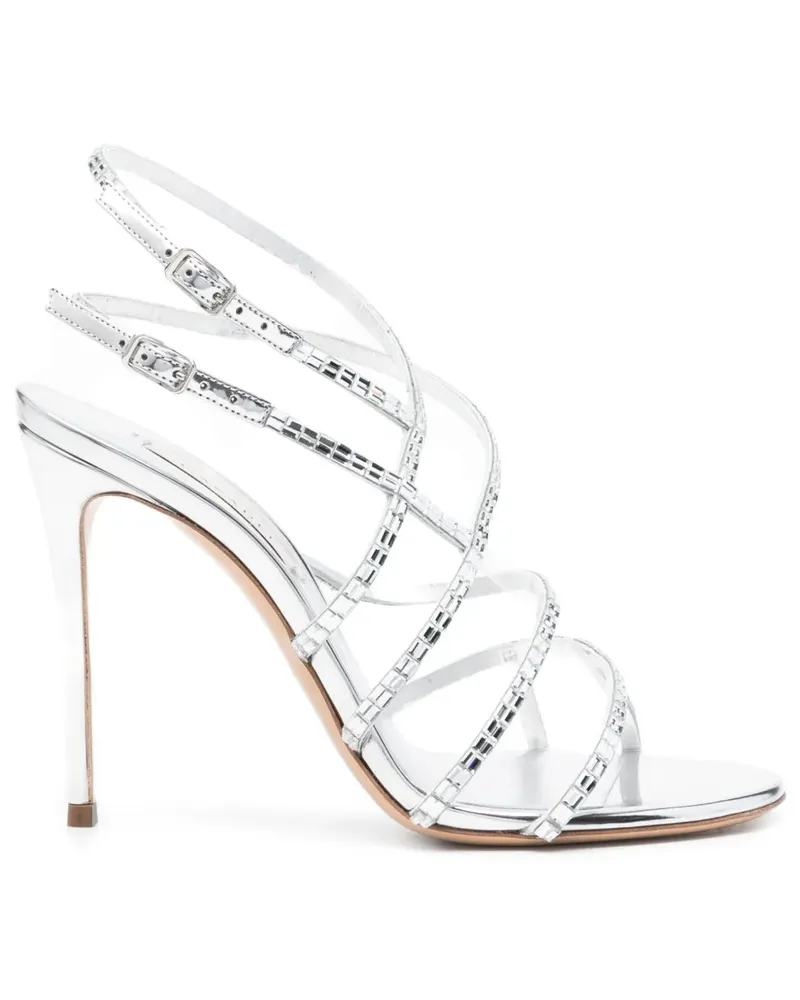 Casadei Starsway Cage Stiletto-Pumps mit Kristallen 80mm - Silber Silber