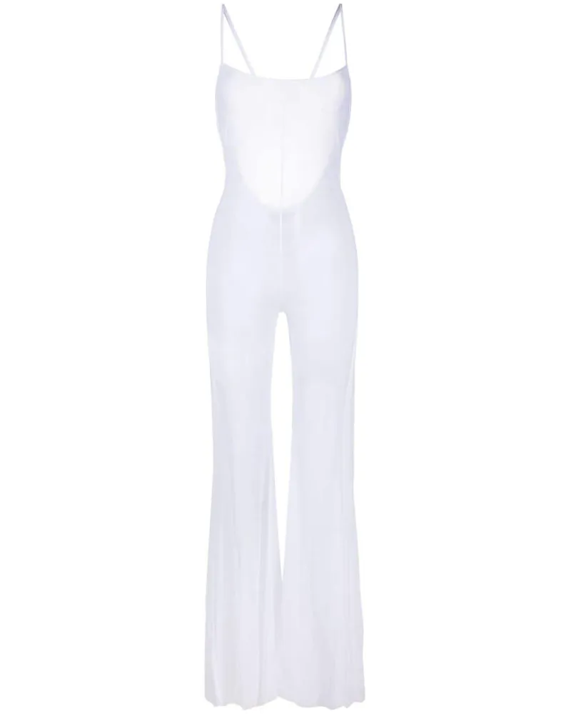 GCDS Jumpsuit mit weitem Bein Weiß