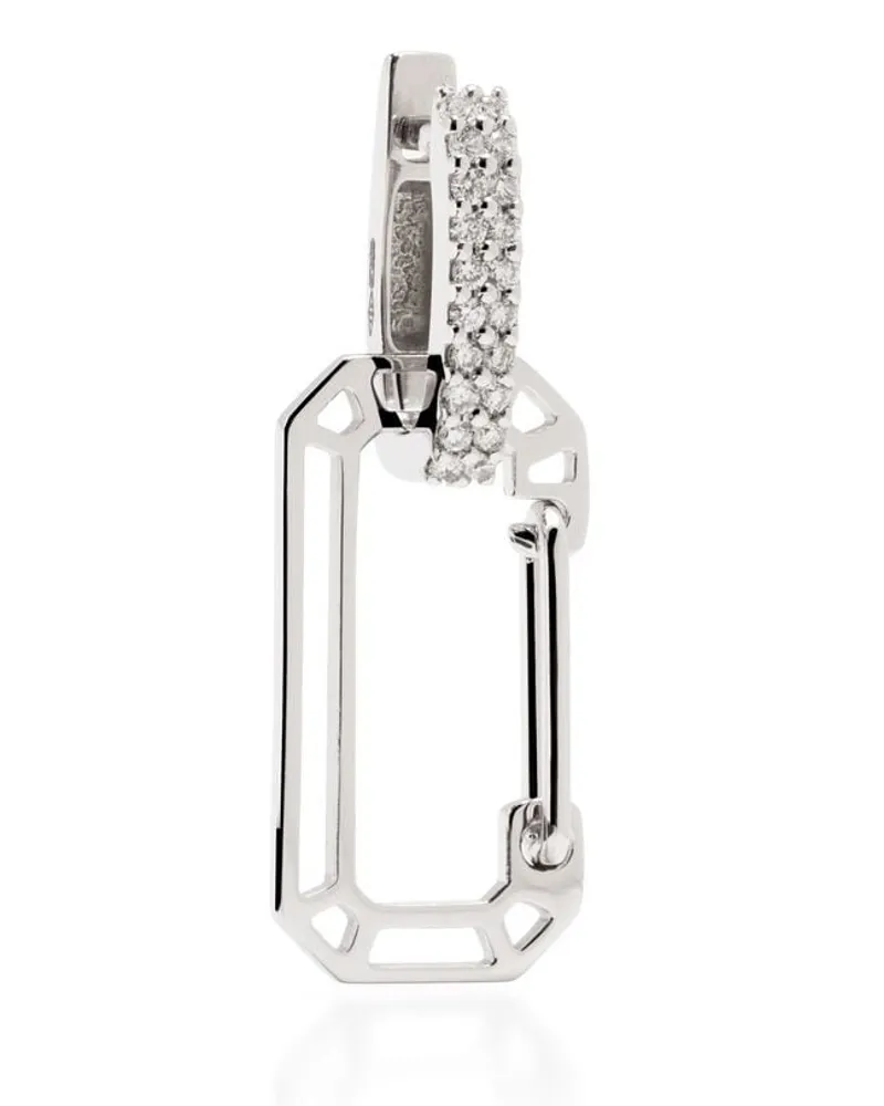 EÉRA 18kt kleine Chiara Weißgold-Hängeohrring mit Diamanten - Silber Silber