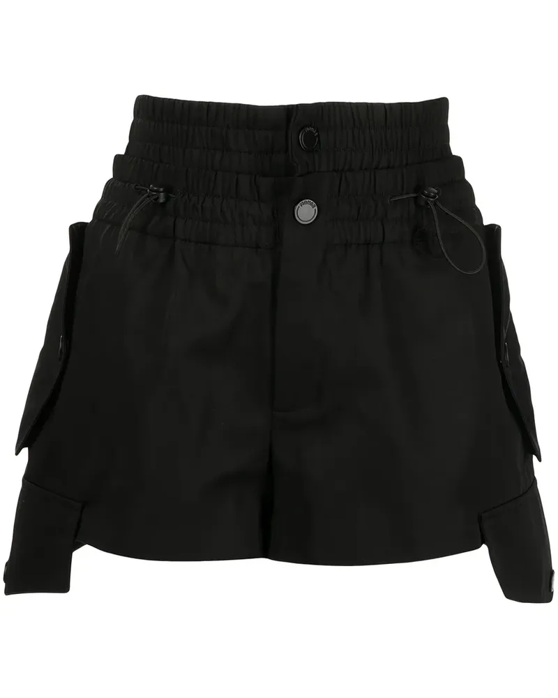 Monse Gesmokte Cargo-Shorts - Schwarz Schwarz