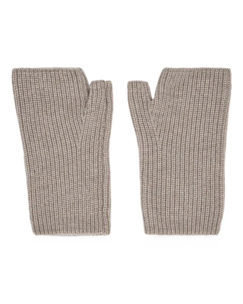 MOORER ribbed fingerless gloves - Nude Nude