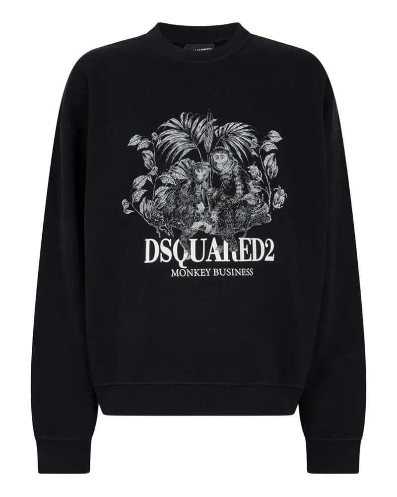 Dsquared2 monkey business print crewneck - Schwarz Schwarz