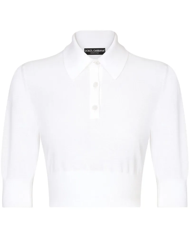 Dolce & Gabbana Cropped-Poloshirt - Weiß Weiß