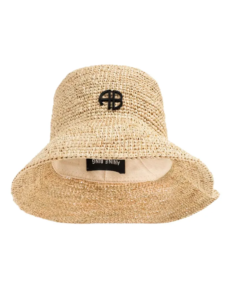 Anine Bing Basthut mit Logo-Schild - Nude Nude