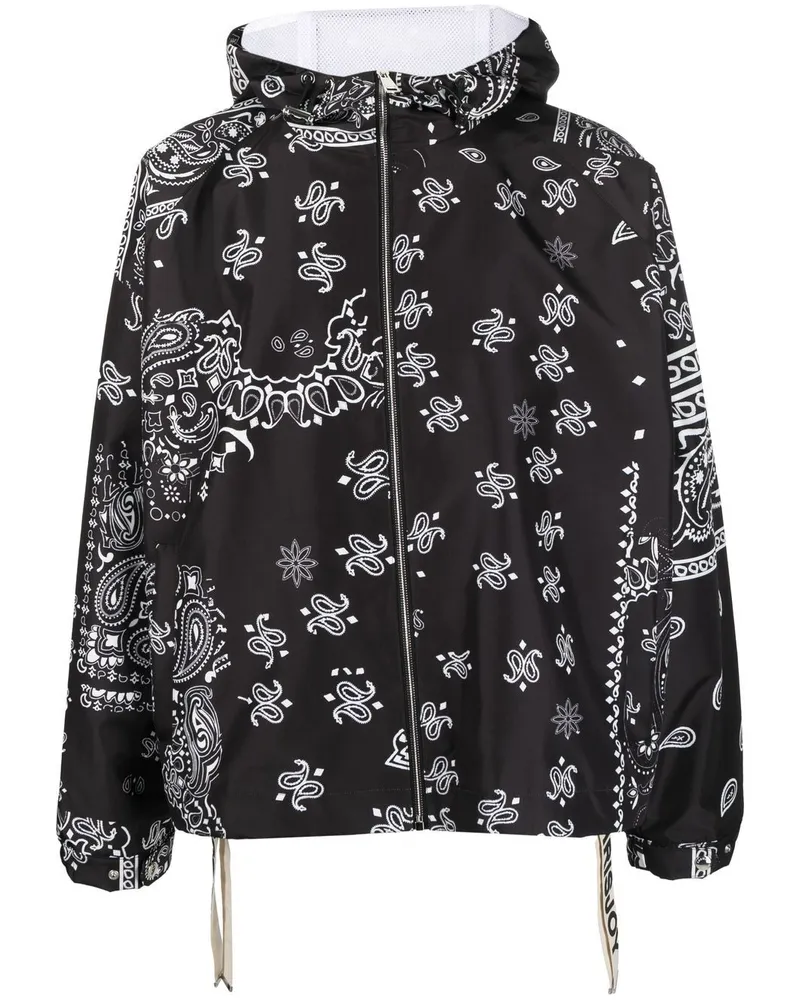 KHRISJOY Kapuzenjacke mit Paisley-Stickerei - Schwarz Schwarz