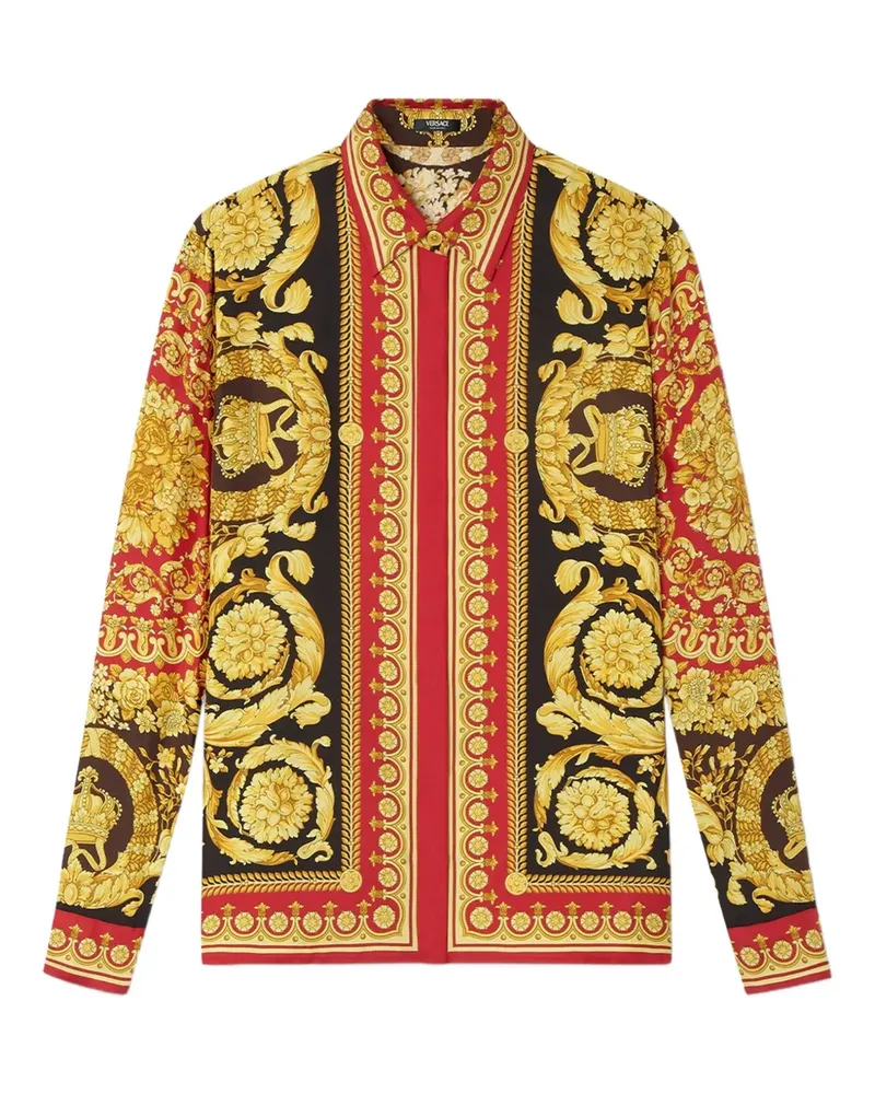 Versace Barocco Hemd aus Seide - Rot Rot