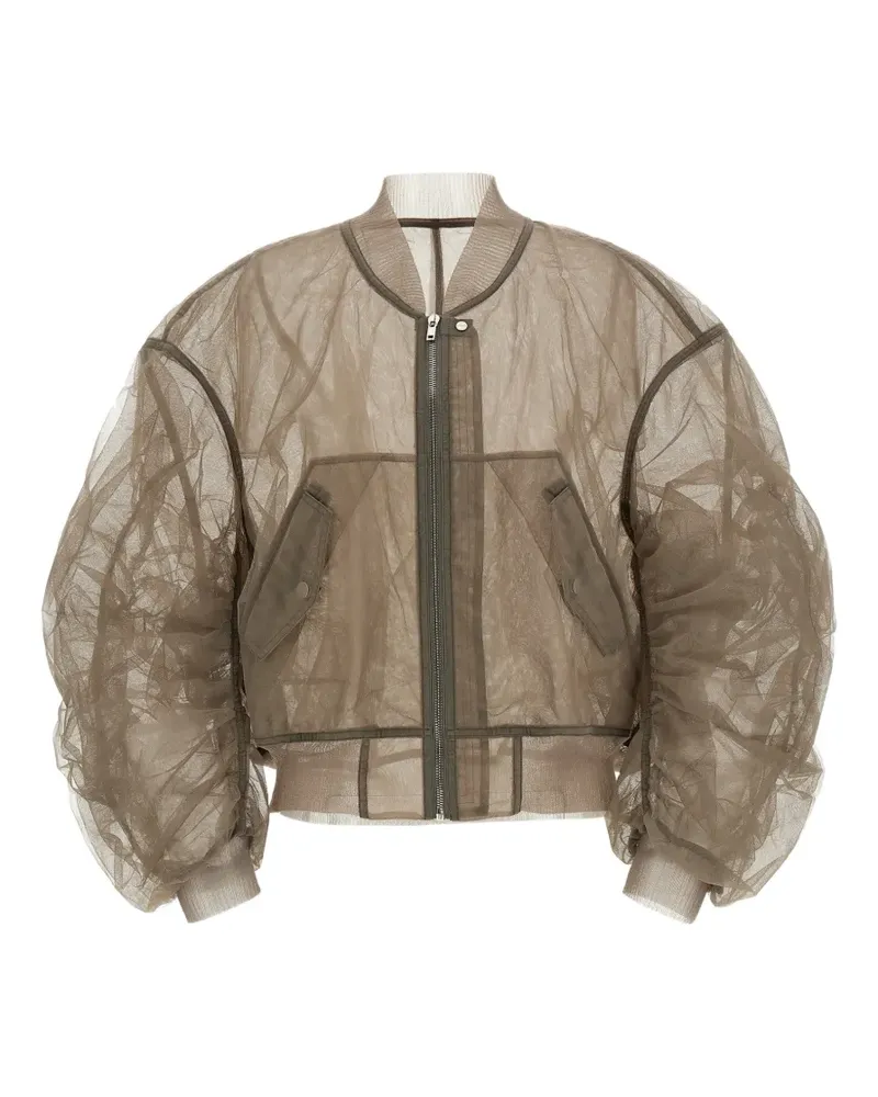Rick Owens Secchia Flight crinkled sleeve bomber jacket - Braun Braun