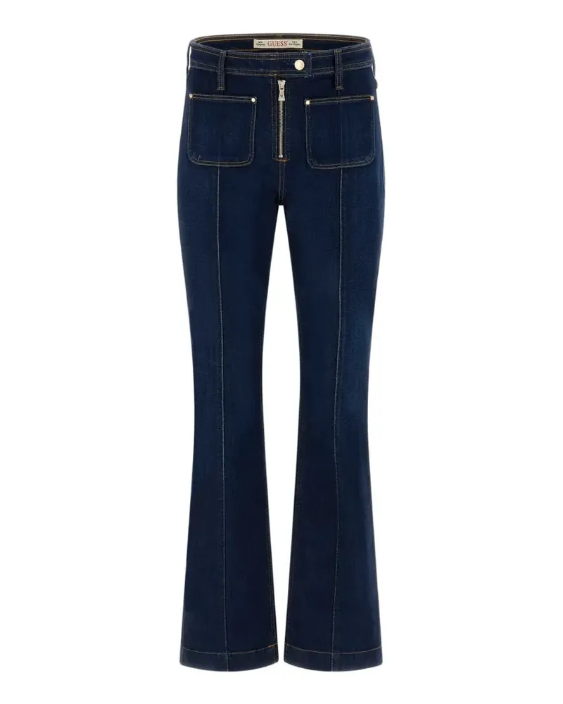 Guess Nicky zip-detail straight-leg denim jeans - Blau Blau