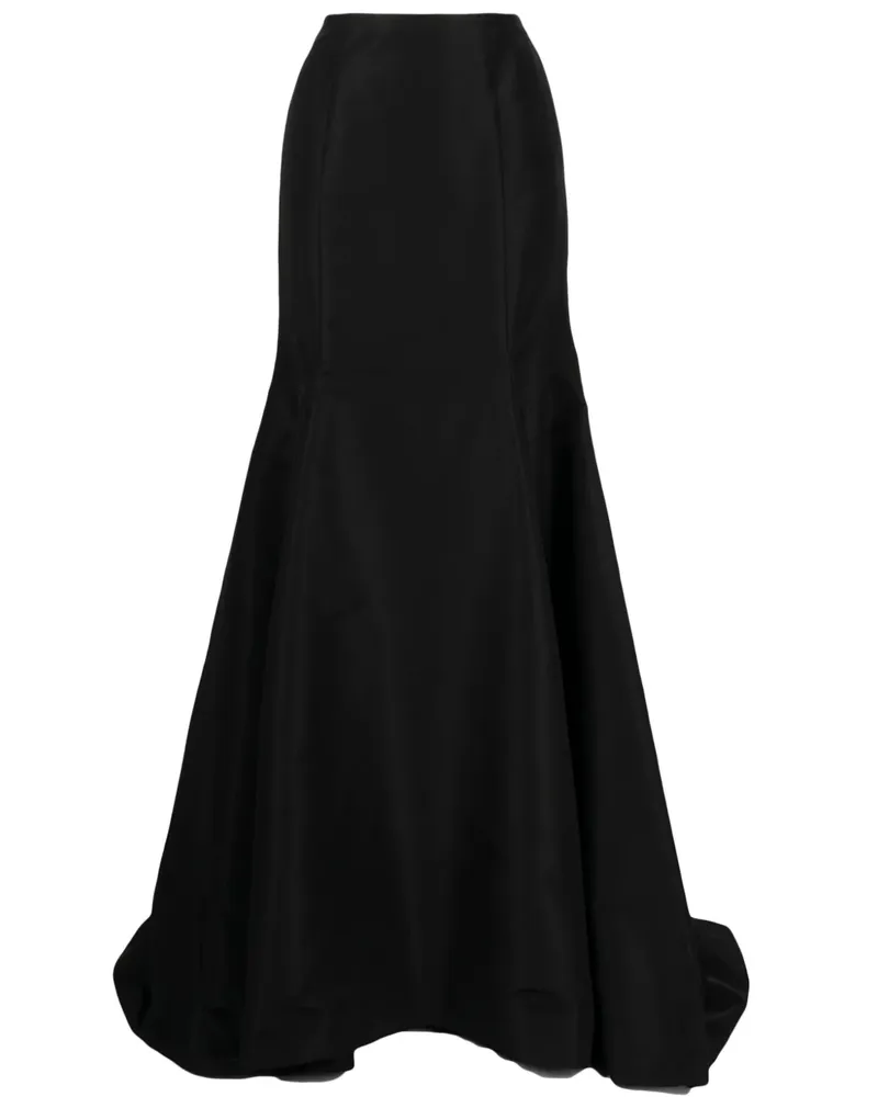Oscar de la Renta Seidenrock mit hohem Bund - Schwarz Schwarz
