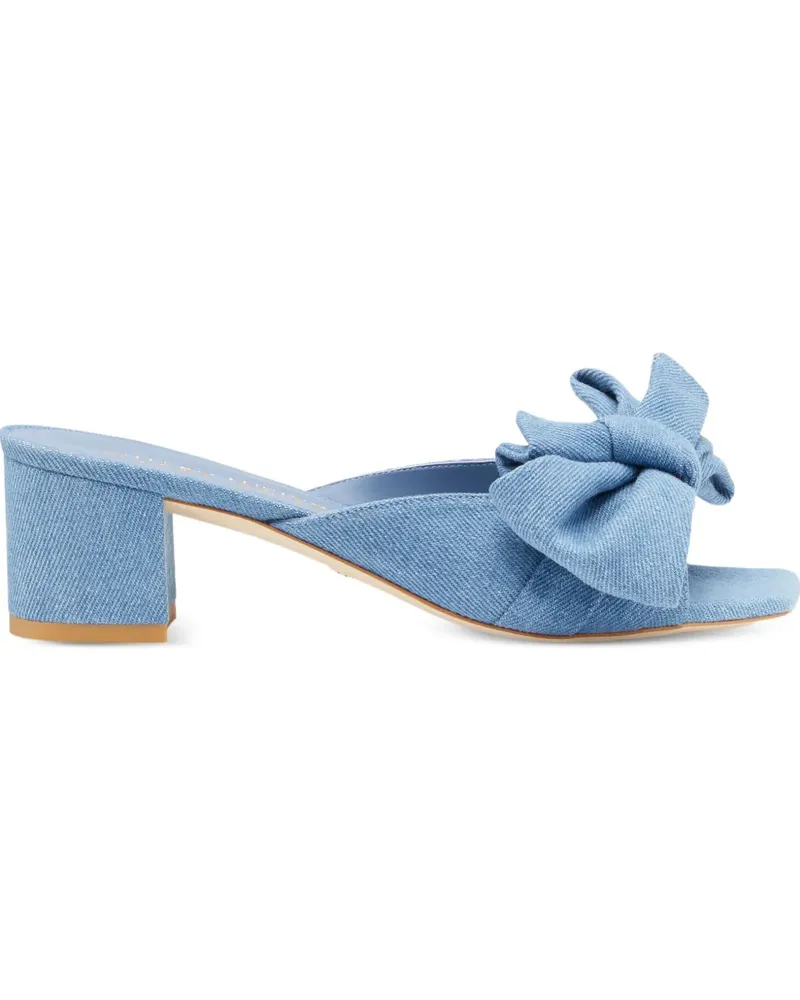 Stuart Weitzman 50mm Loveknot mules - Blau Blau