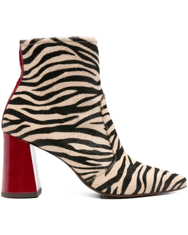 Chie Mihara Stiefeletten mit Zebra-Print 80mm - Nude Nude