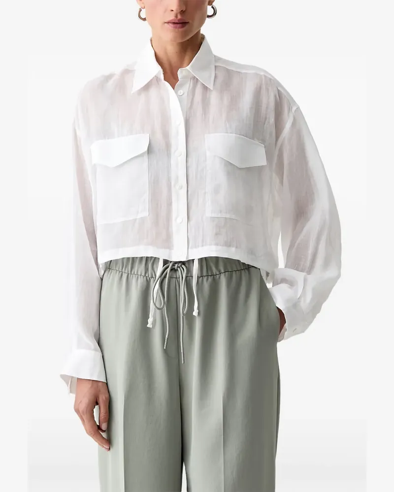 Isabelle Blanche Cropped-Hemd mit Kordelzug - Weiß Weiß