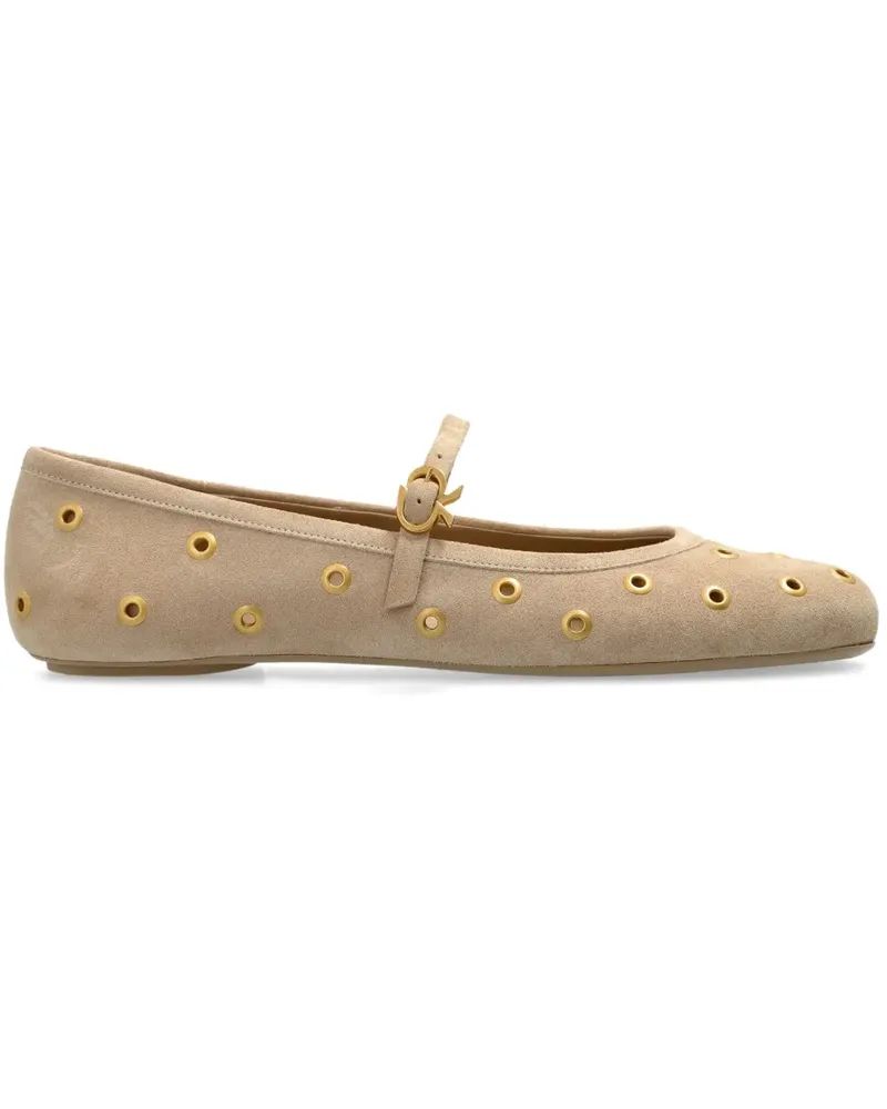 Gianvito Rossi Ballerinas aus Wildleder - Nude Nude