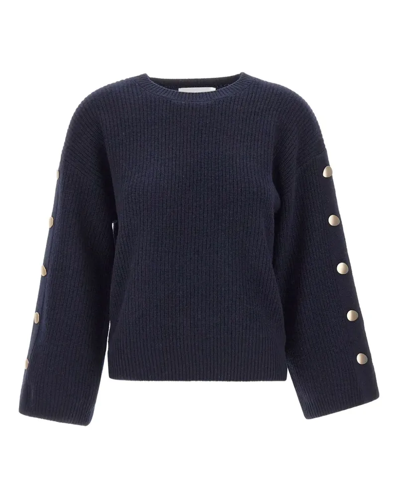 Kaos ribbed-knit button-sleeve sweater - Blau Blau