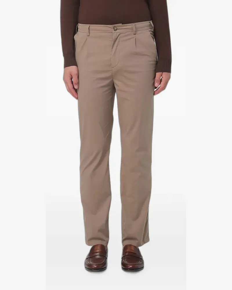 Brooksfield pleat-detail chino trousers - Braun Braun