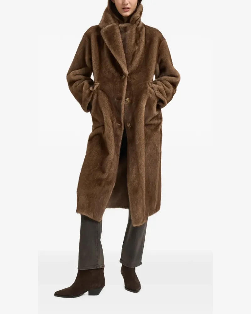 s.w.o.r.d 6.6.44 Mantel aus Faux Fur - Braun Braun
