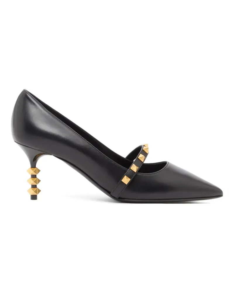 Valentino Garavani Rockstud Pumps mit skulpturalem Absatz aus Kalbsleder 70mm - Schwarz Schwarz
