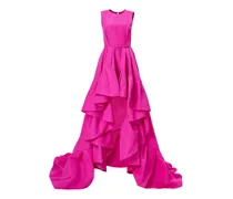 Abendkleid mit asymmetrischem Rüschensaum - Rosa