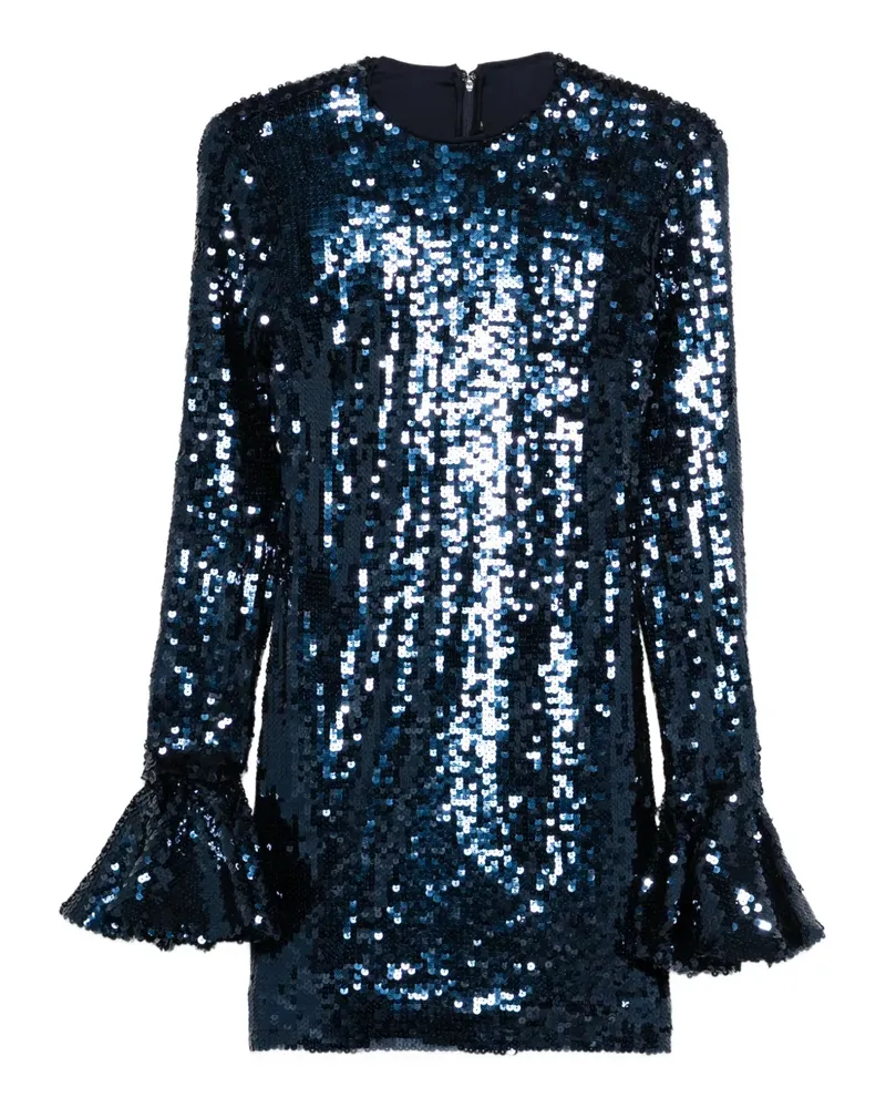ROTATE Birger Christensen sequin long-sleeve mini dress - Blau Blau