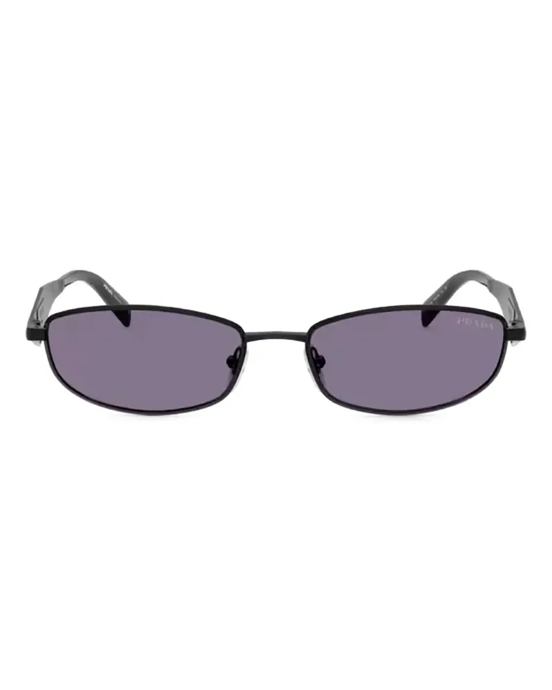 Prada Geometrische Sonnenbrille aus Satin - Schwarz Schwarz