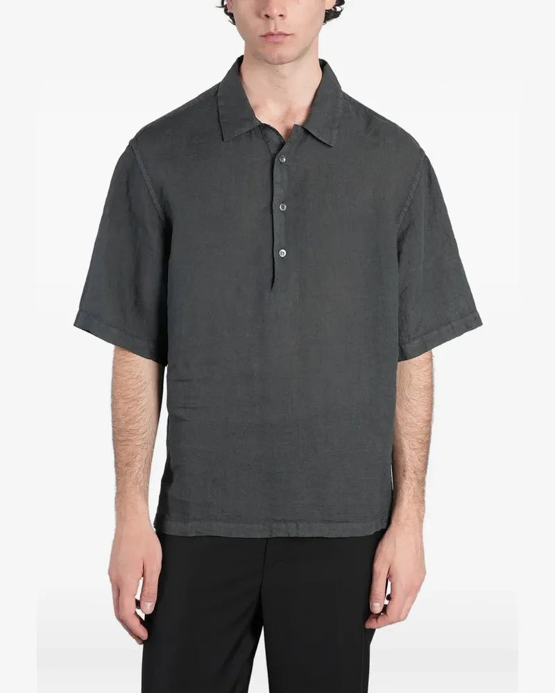 BARENA Mola linen polo shirt - Grau Grau