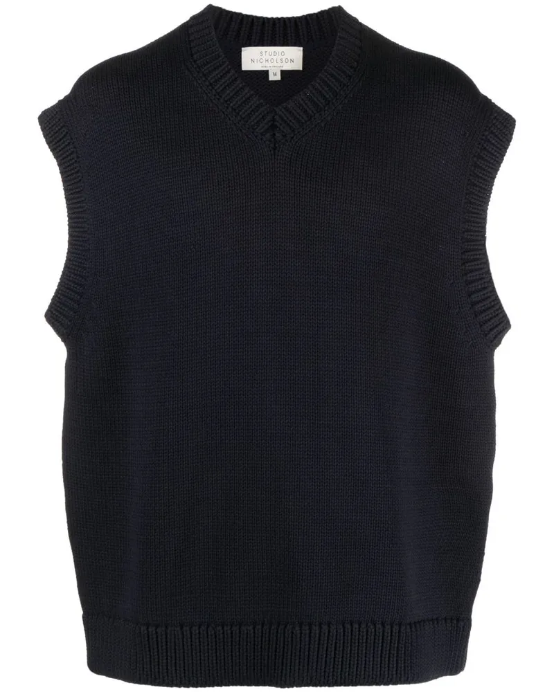 Studio Nicholson Pullunder mit V-Ausschnitt - Blau Blau