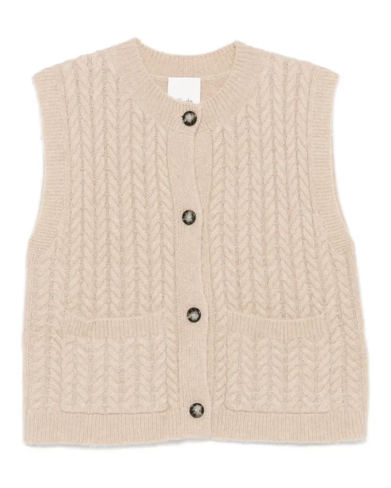 ALLUDE Cardigan mit Zopfmuster - Nude Nude