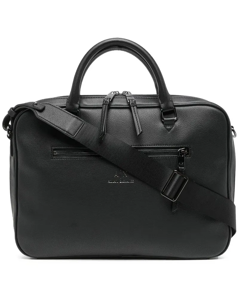 Armani Exchange Aktentasche mit Logo-Print - Schwarz Schwarz