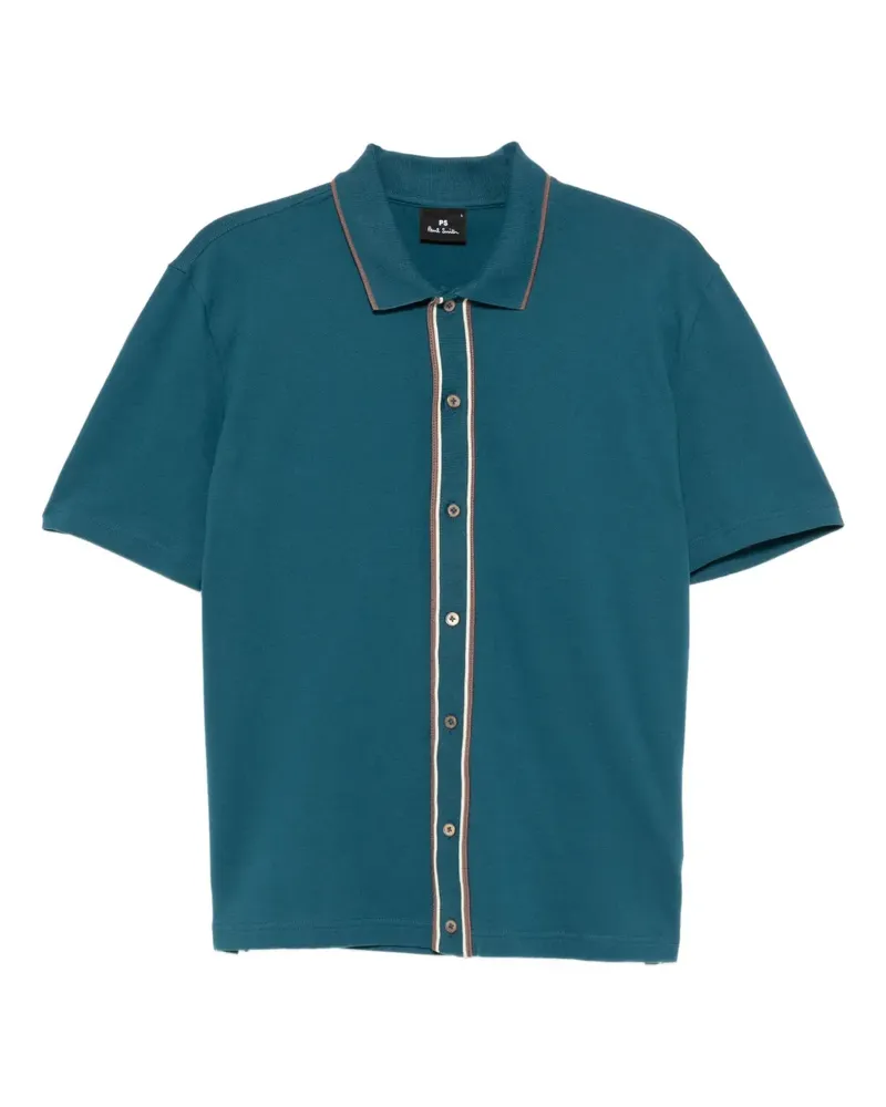 Paul Smith Hemd mit bestickter Blende - Blau Blau