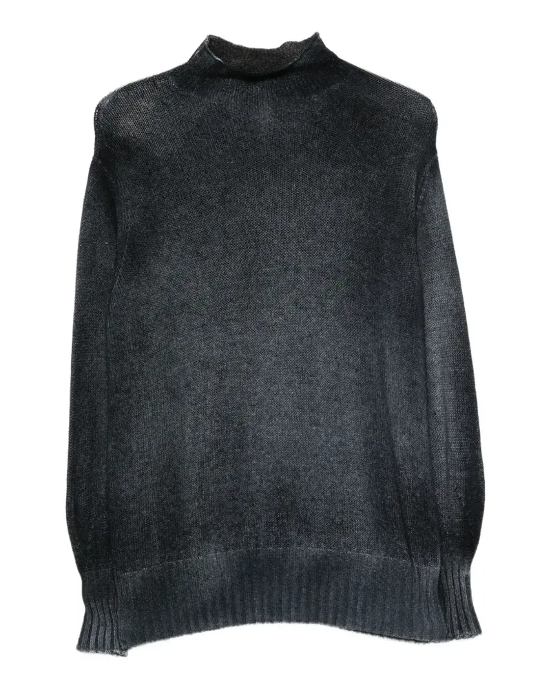 Avant Toi Ausgeblichener Pullover mit Stehkragen - Blau Blau