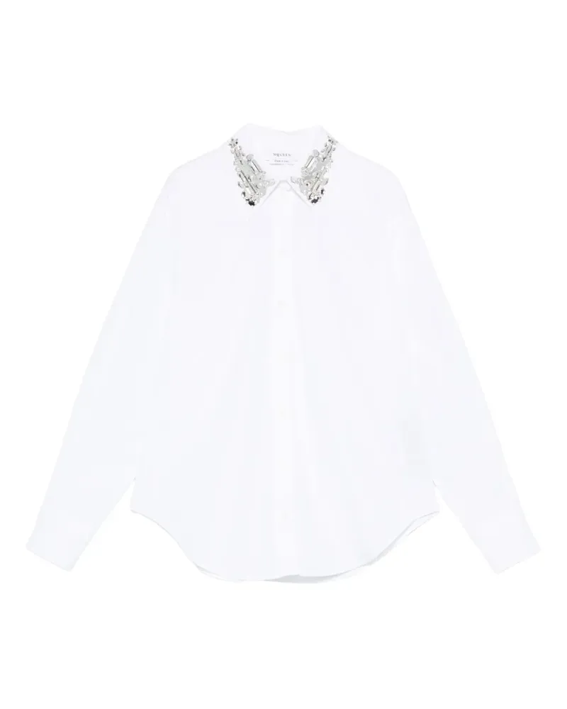 Alexander McQueen embellished-collar shirt - Weiß Weiß