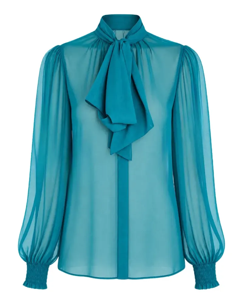 Retrofête Halsi Hemd mit Schluppe - Blau Blau