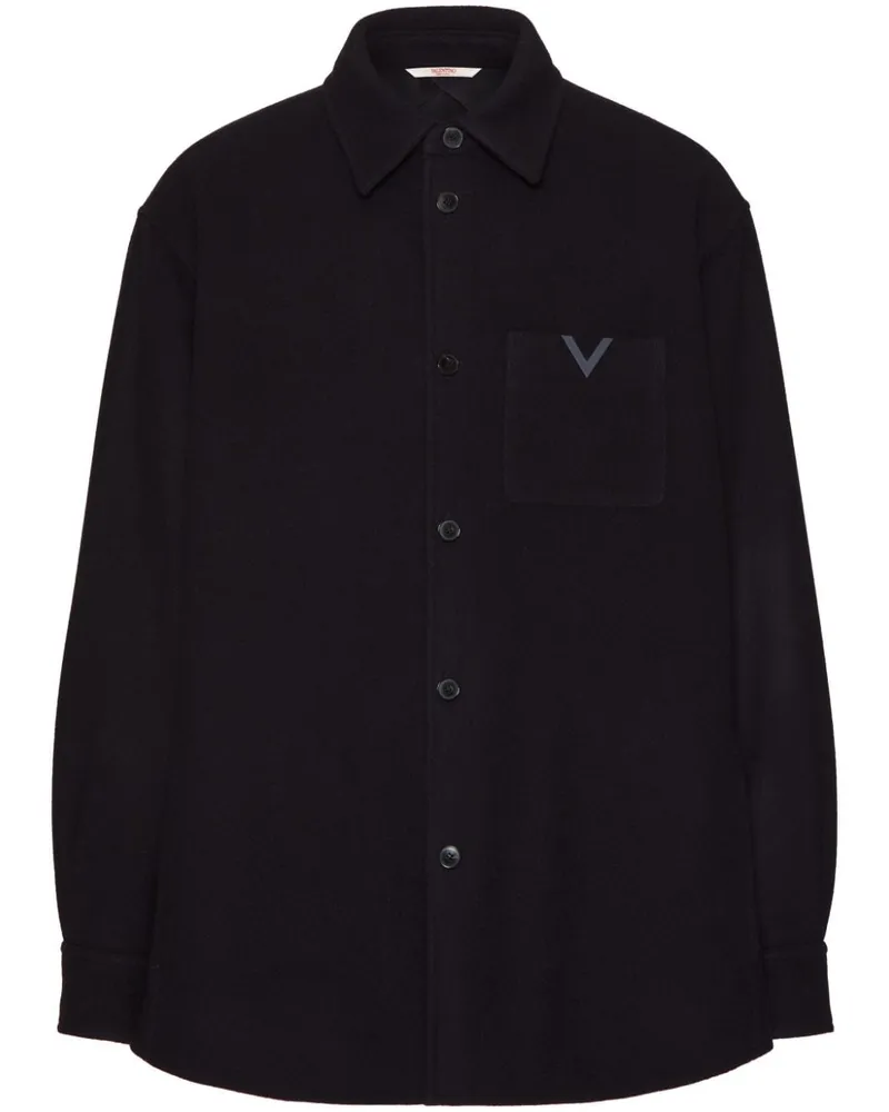 Valentino Garavani Hemdjacke mit V-Detail - Schwarz Schwarz