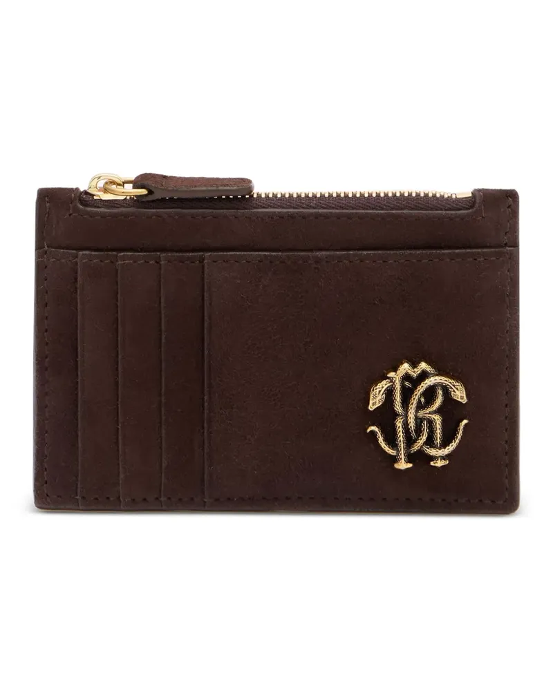 Roberto Cavalli Portemonnaie mit Logo-Schild - Braun Braun