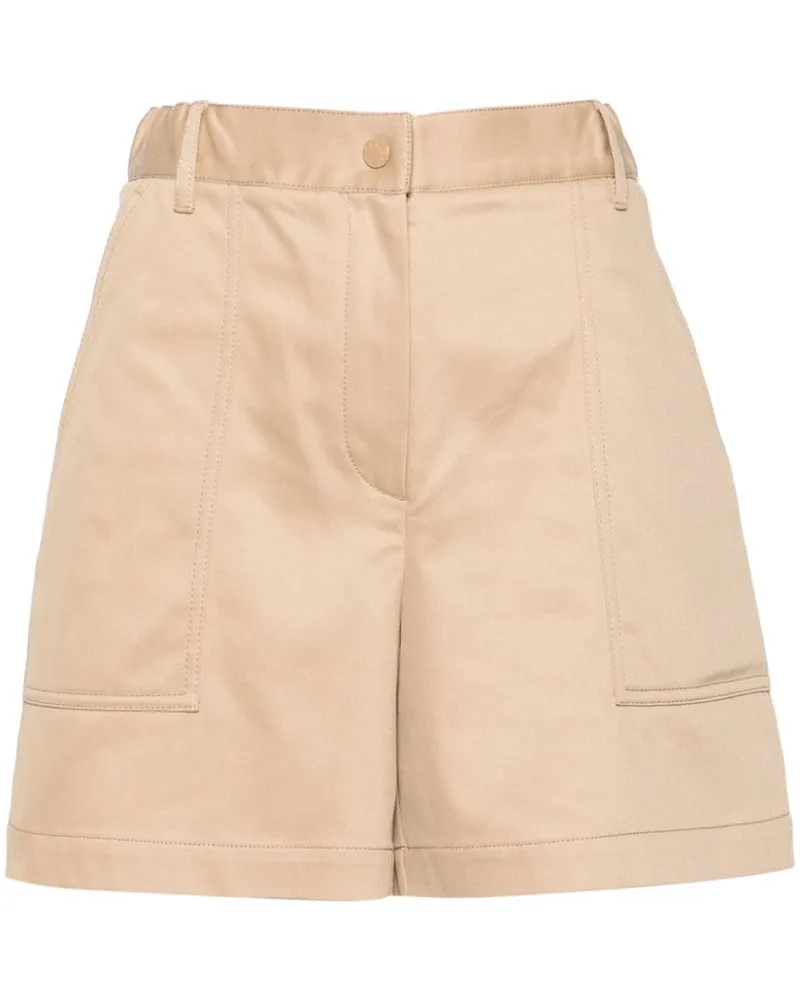 Moncler Gabardine-Shorts mit Logo-Patch - Braun Braun