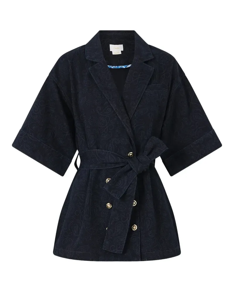 Camilla double-breasted belted jacket - Blau Blau