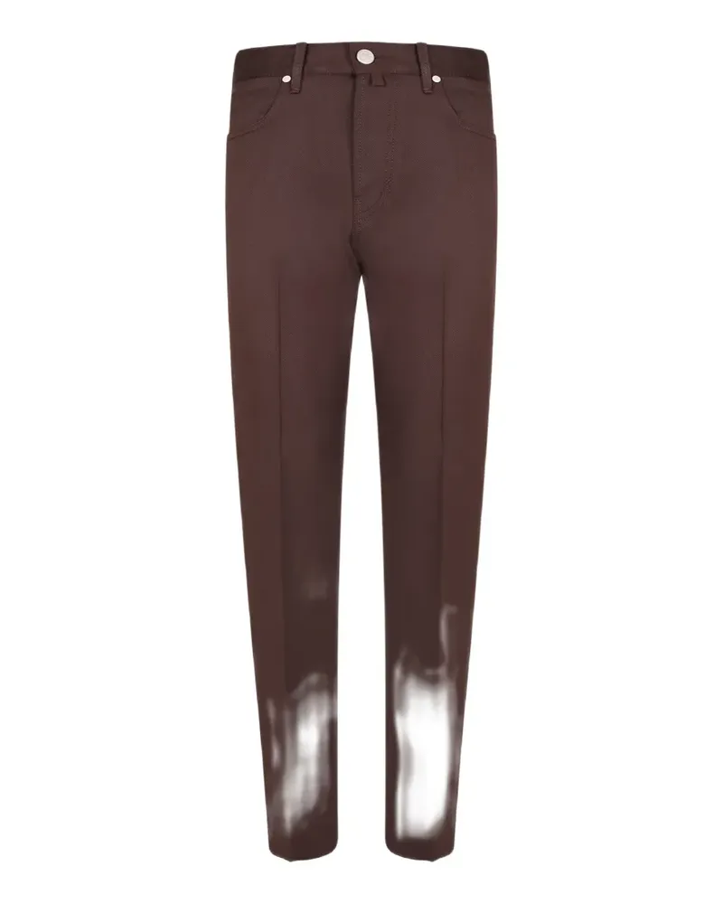 Jacob Cohën Edo twill-weave pressed-crease trousers - Braun Braun