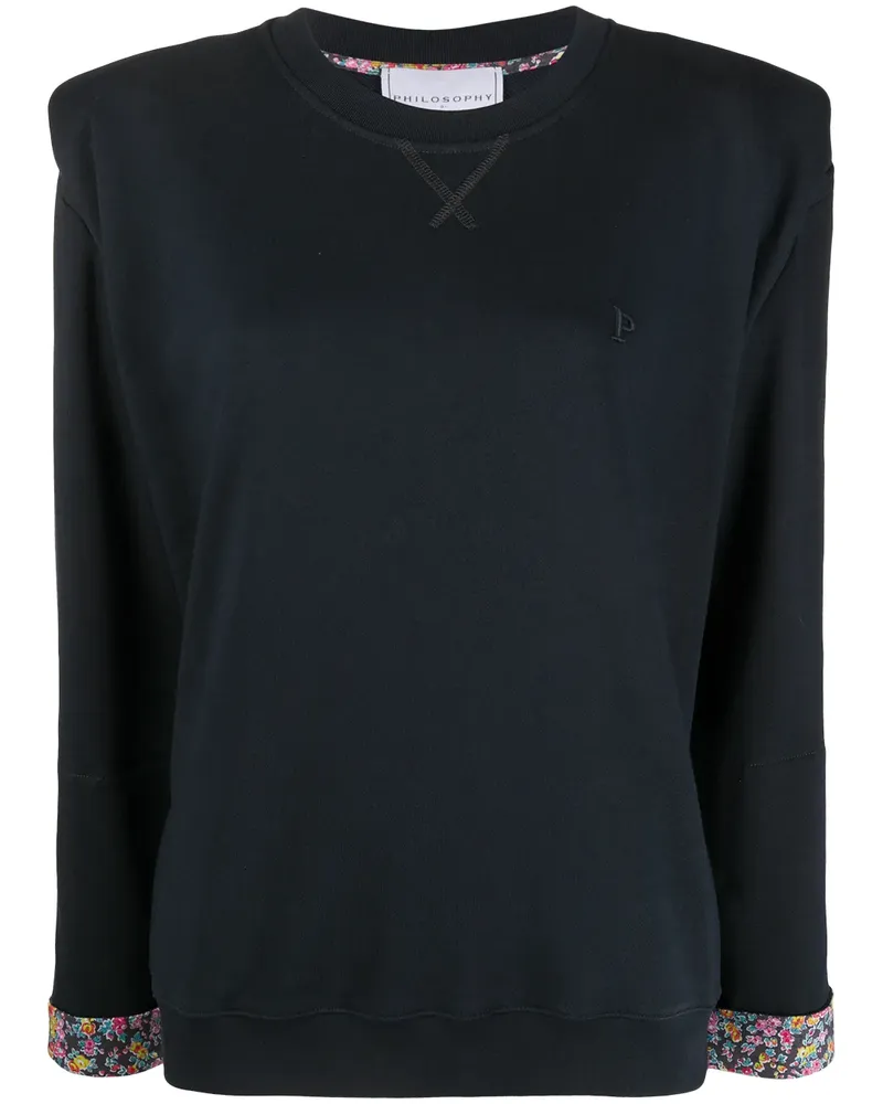 Philosophy Di Lorenzo Serafini shoulder pad cotton sweatshirt - Blau Blau