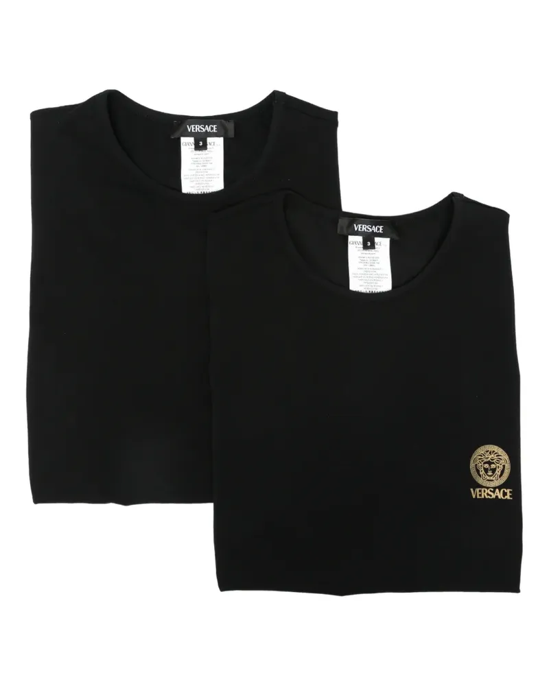Versace T-Shirts mit Logo-Print (2er-Set) - Schwarz Schwarz