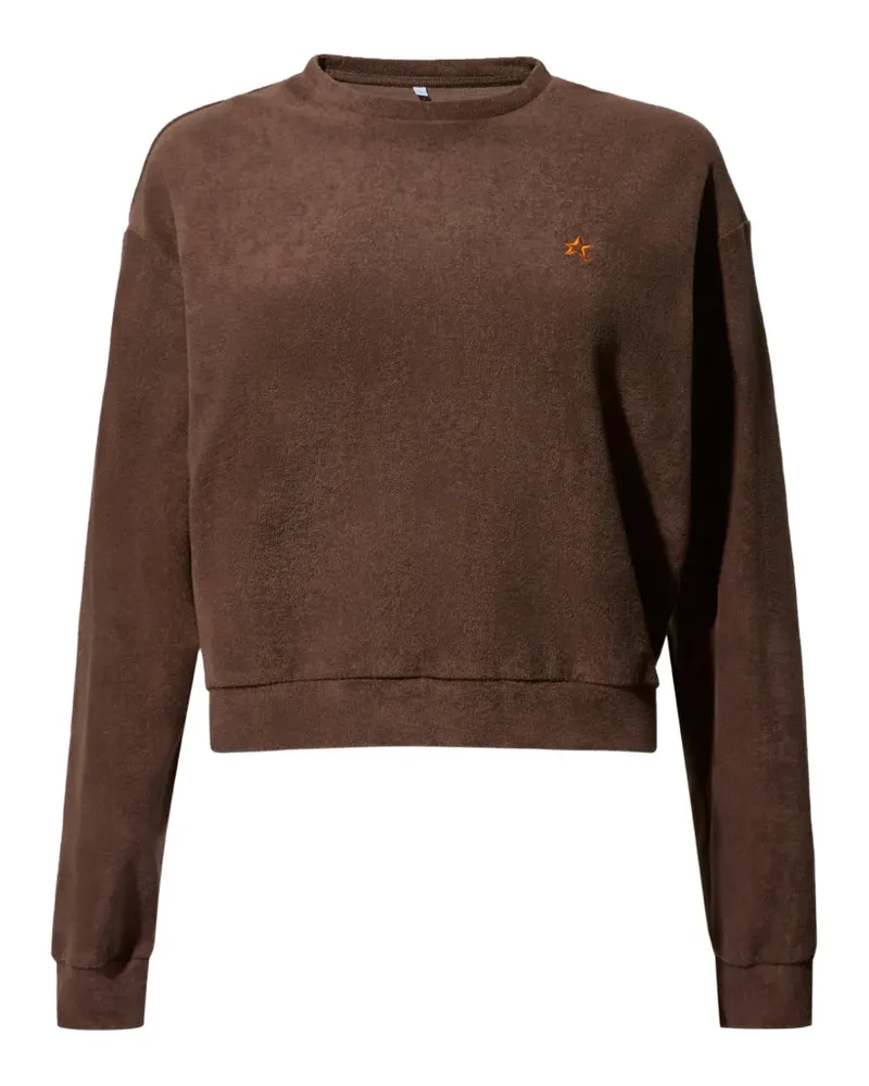 Perfect Moment Frottee-Sweatshirt mit Tigerstickerei - Braun Braun
