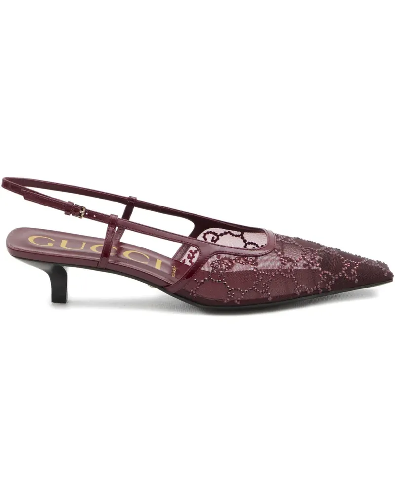 Gucci GG Slingback-Pumps mit Kristallen 35mm - Rot Rot