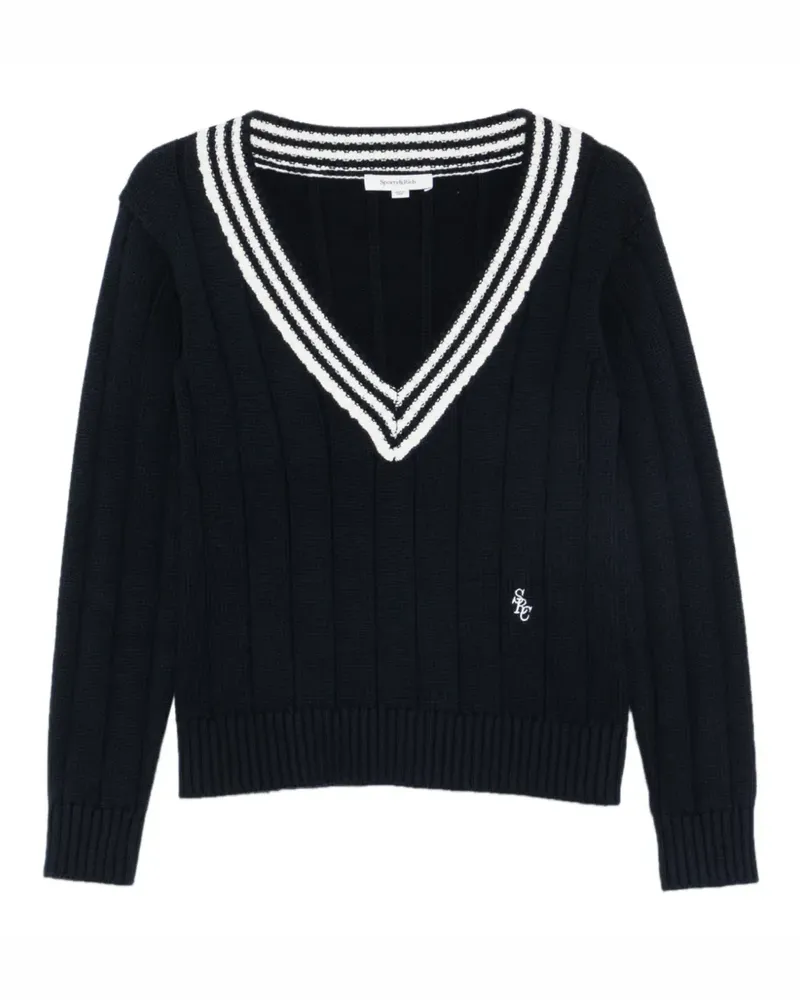 SPORTY & RICH V-neck sweater - Blau Blau