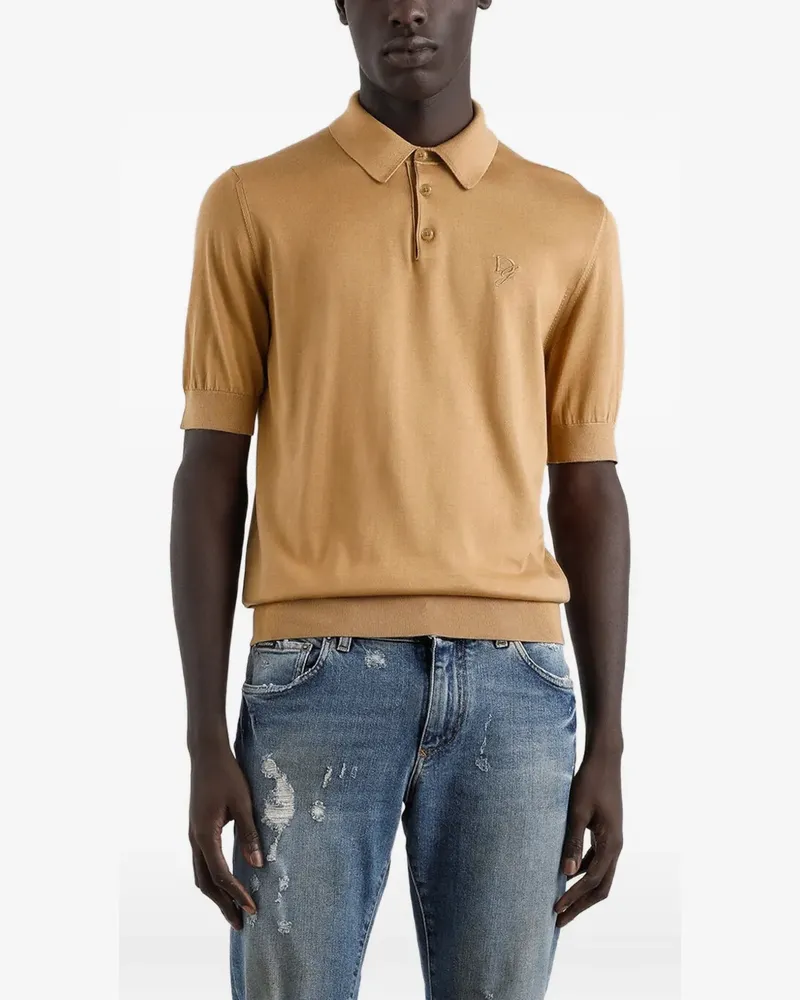 Dolce & Gabbana Poloshirt mit Logo-Stickerei - Nude Nude