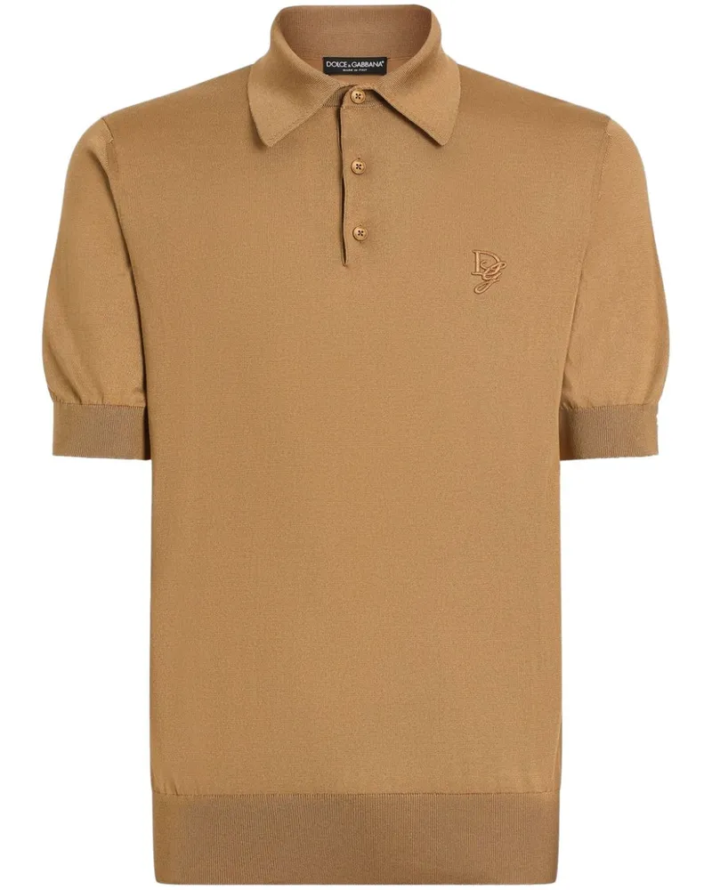 Dolce & Gabbana Poloshirt mit Logo-Stickerei - Nude Nude