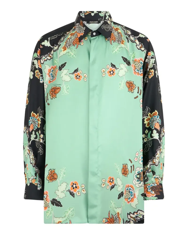Roberto Cavalli floral-print shirt - Grün Grün
