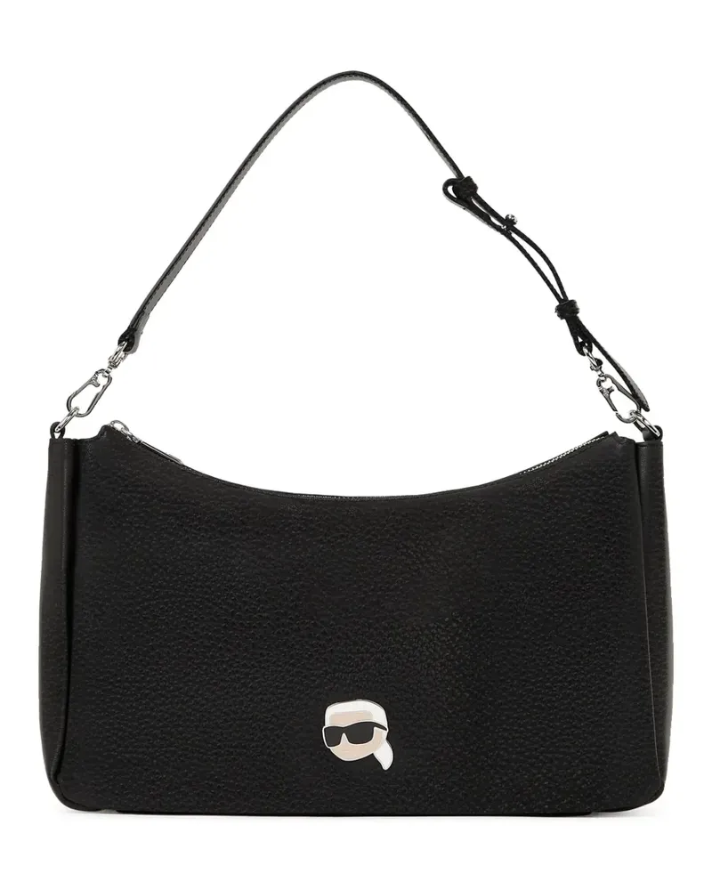 Karl Lagerfeld Strukturierte Ikon Schultertasche - Schwarz Schwarz