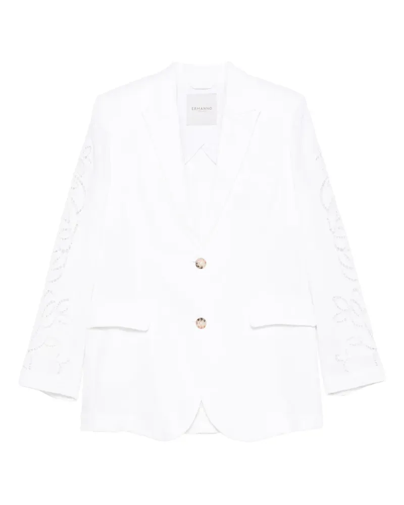 Ermanno Scervino Blazer mit Blumenstickerei - Weiß Weiß