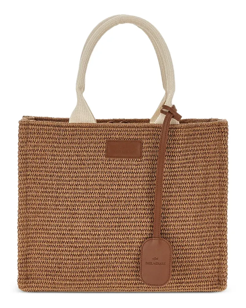 Paul & Shark woven-raffia tote bag - Braun Braun